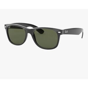 Ray-Ban RB 2132 901L New Wayfarer Black-Crystal Green Sunglasses